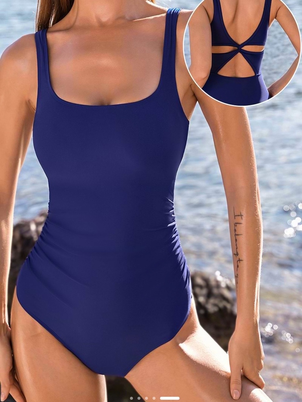 Cupshe Royal Blue Ruched One-Piece Swimsuit - NEVER WORN